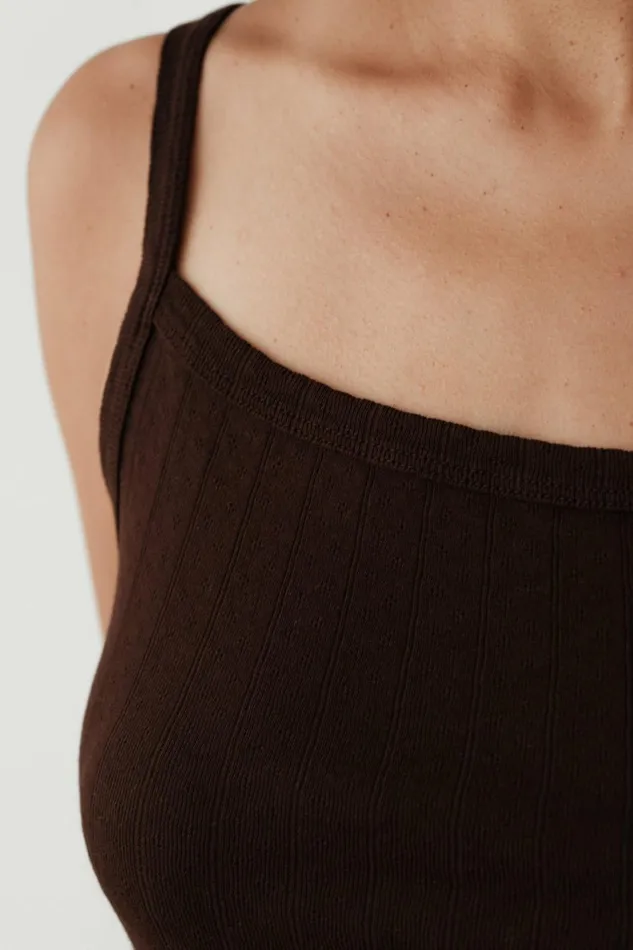 Women DONNI Tops The Pointelle Square Neck Tank