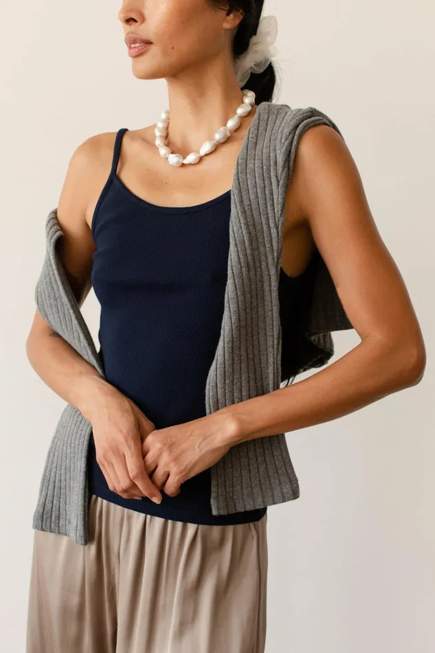 Women DONNI Tops The Rib Spaghetti Tank