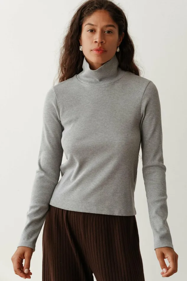 Women DONNI Tops The Rib Turtleneck