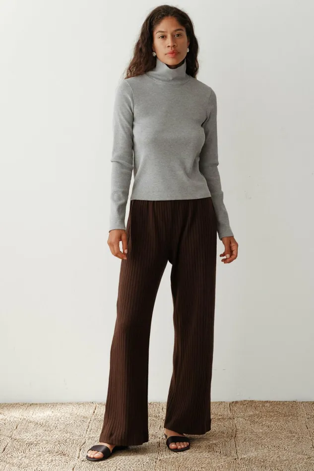 Women DONNI Tops The Rib Turtleneck