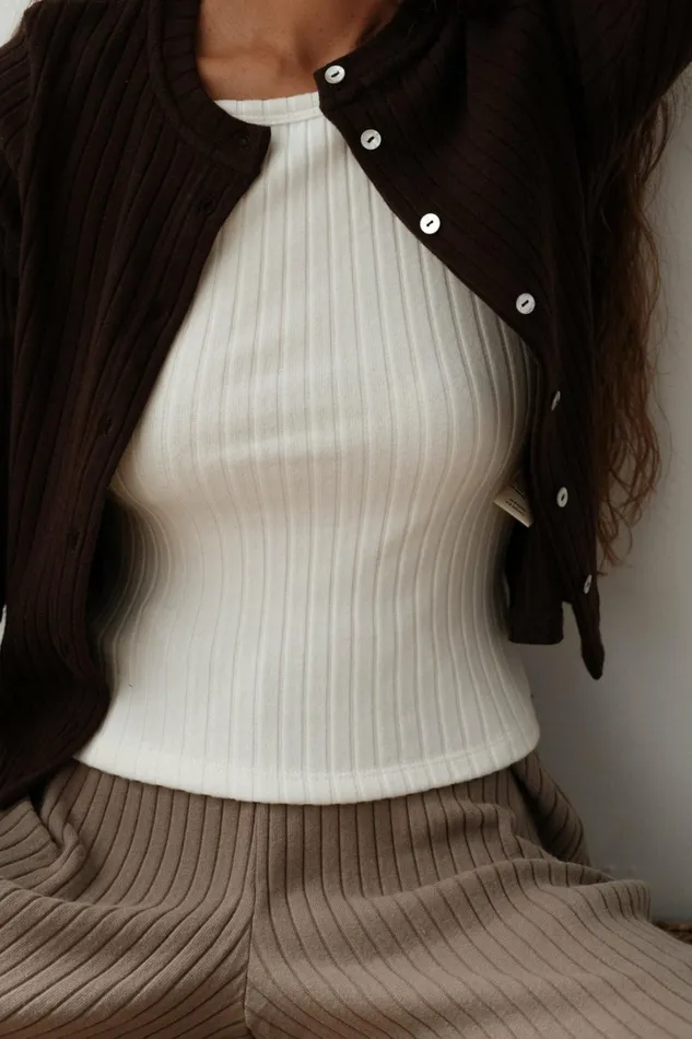 Women DONNI Tops The Sweater Rib Tank