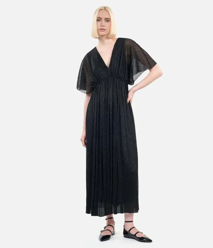 Women Dresses and Jumpsuits THE KOOPLES Black Metallic Long Dress