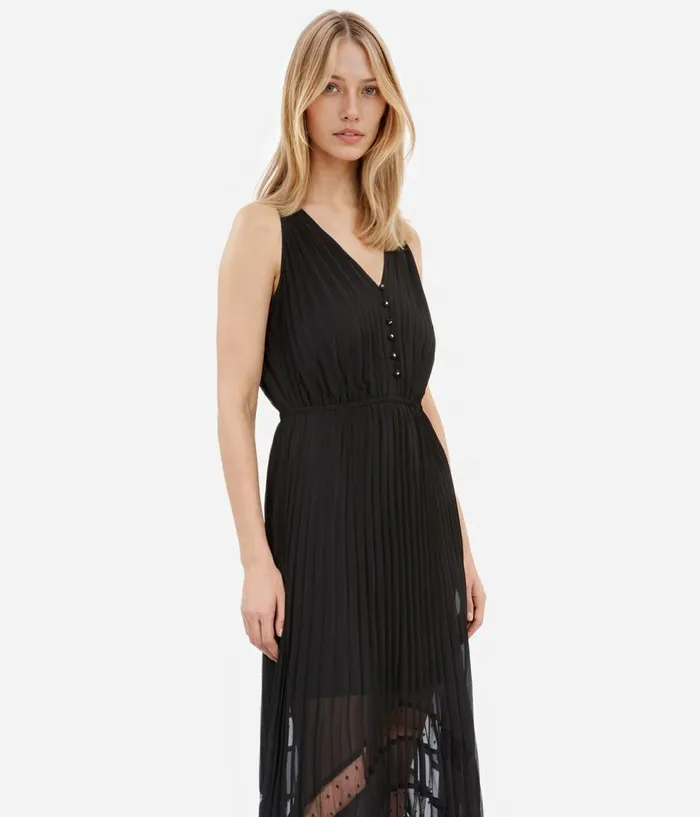 Women Dresses and Jumpsuits THE KOOPLES Long Black Pleated Dress
