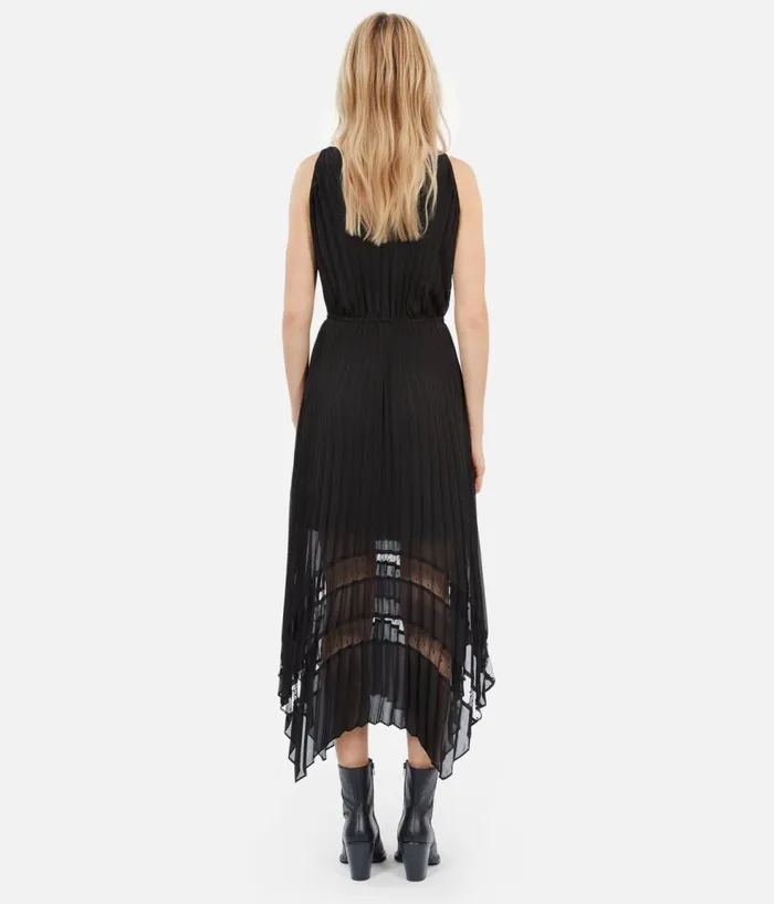 Women Dresses and Jumpsuits THE KOOPLES Long Black Pleated Dress
