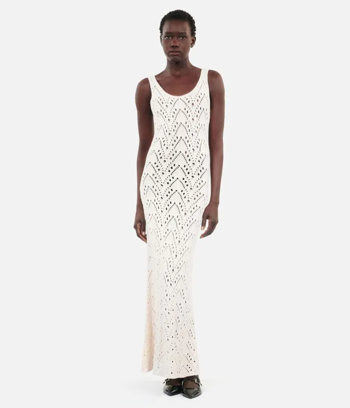 Women Dresses and Jumpsuits THE KOOPLES Long Ecru Knit Dress