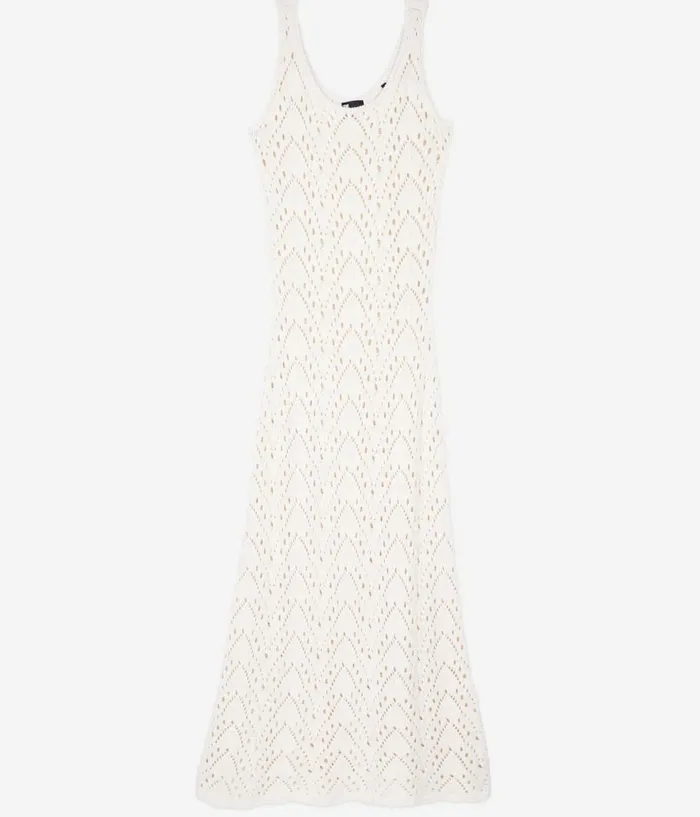 Women Dresses and Jumpsuits THE KOOPLES Long Ecru Knit Dress Women Dresses and Jumpsuits THE KOOPLES Long Ecru Knit Dress