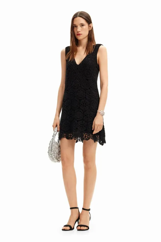Women Dresses And Jumpsuits Desigual Crochet Short Dress