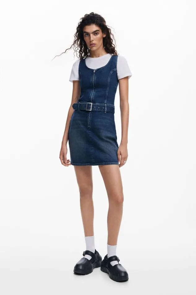 Women Dresses And Jumpsuits Desigual Denim Dress Belt