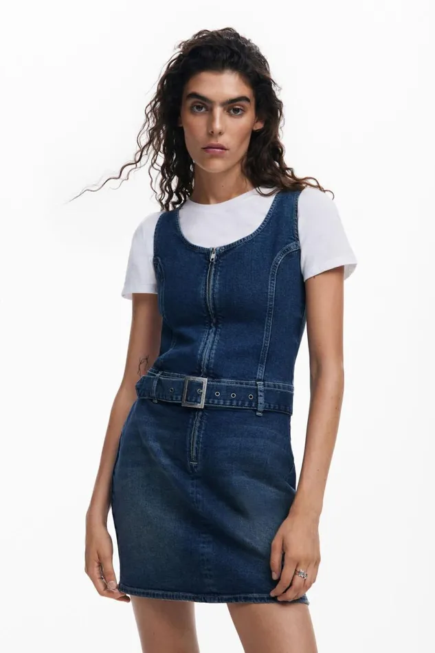Women Dresses And Jumpsuits Desigual Denim Dress Belt
