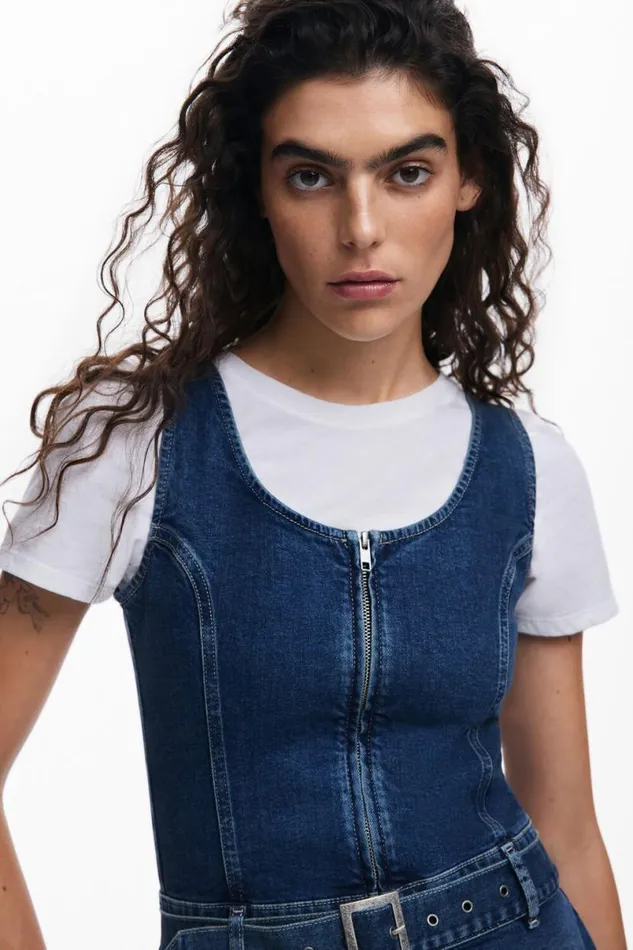Women Dresses And Jumpsuits Desigual Denim Dress Belt