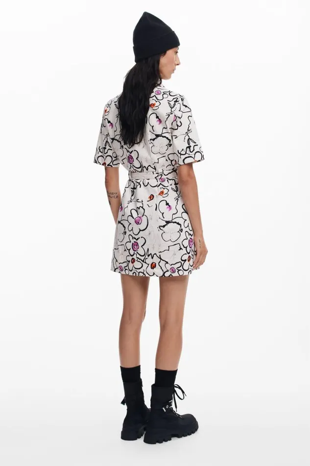 Women Dresses And Jumpsuits Desigual Dress With Drawn Flowers