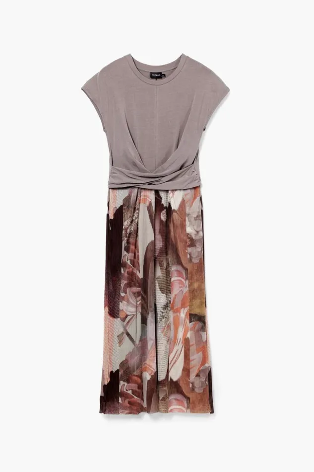 Women Dresses And Jumpsuits Desigual Hybrid Floral Midi Dress