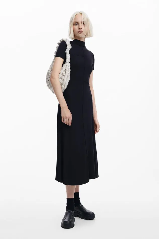 Women Dresses And Jumpsuits Desigual Midi Dress With High Neck