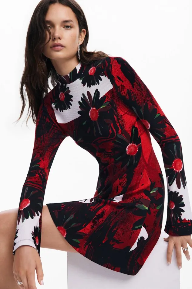 Women Dresses And Jumpsuits Desigual Mini Dress With M Christian Lacroix Print