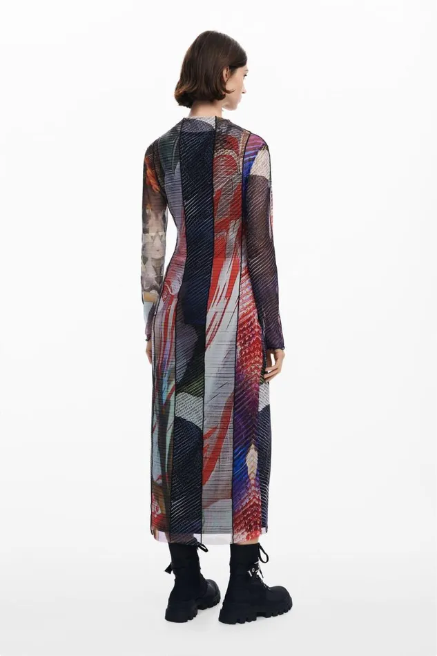 Women Dresses And Jumpsuits Desigual Printed Tulle Midi Dress