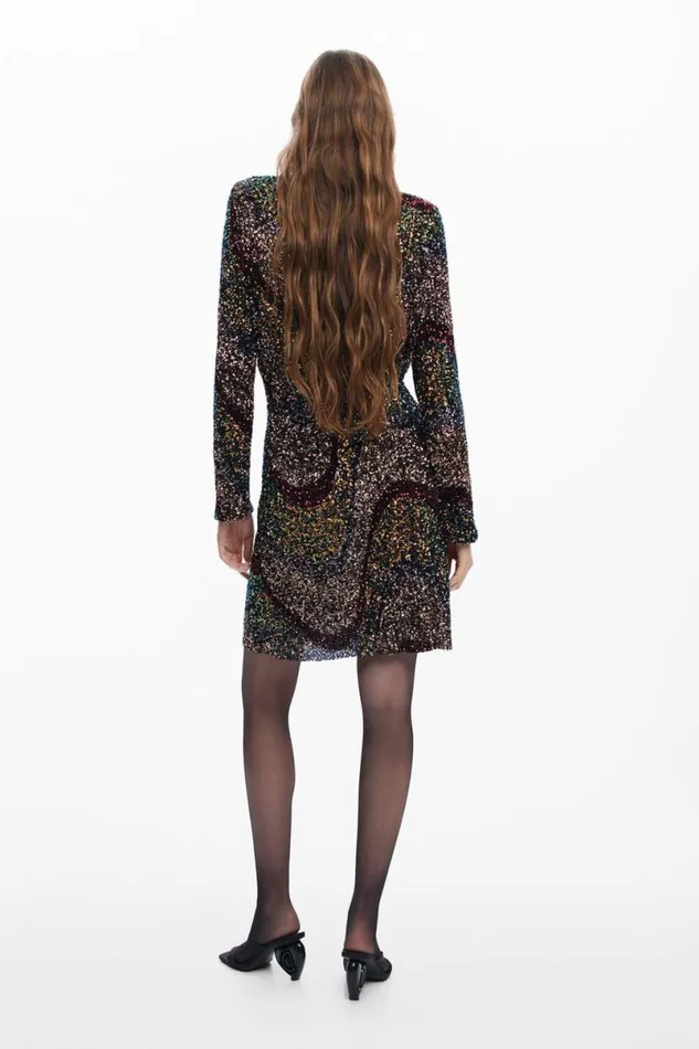 Women Dresses And Jumpsuits Desigual Sequin Short Dress