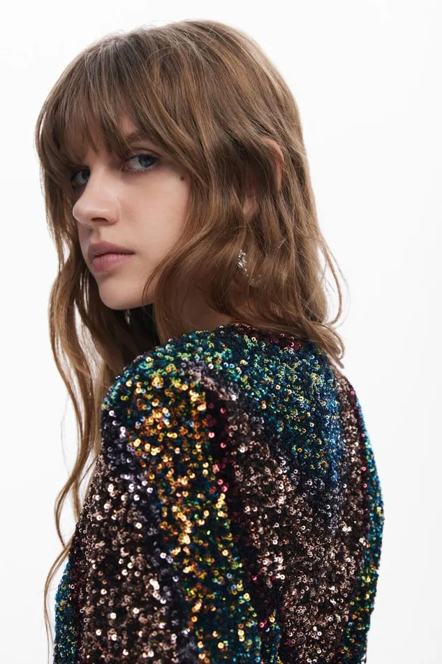 Women Dresses And Jumpsuits Desigual Sequin Short Dress