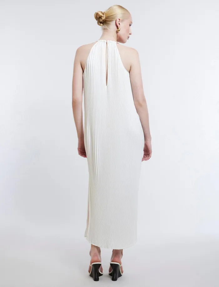 Women Dresses BCBG Bryony Pleated Shift Dress Gardenia