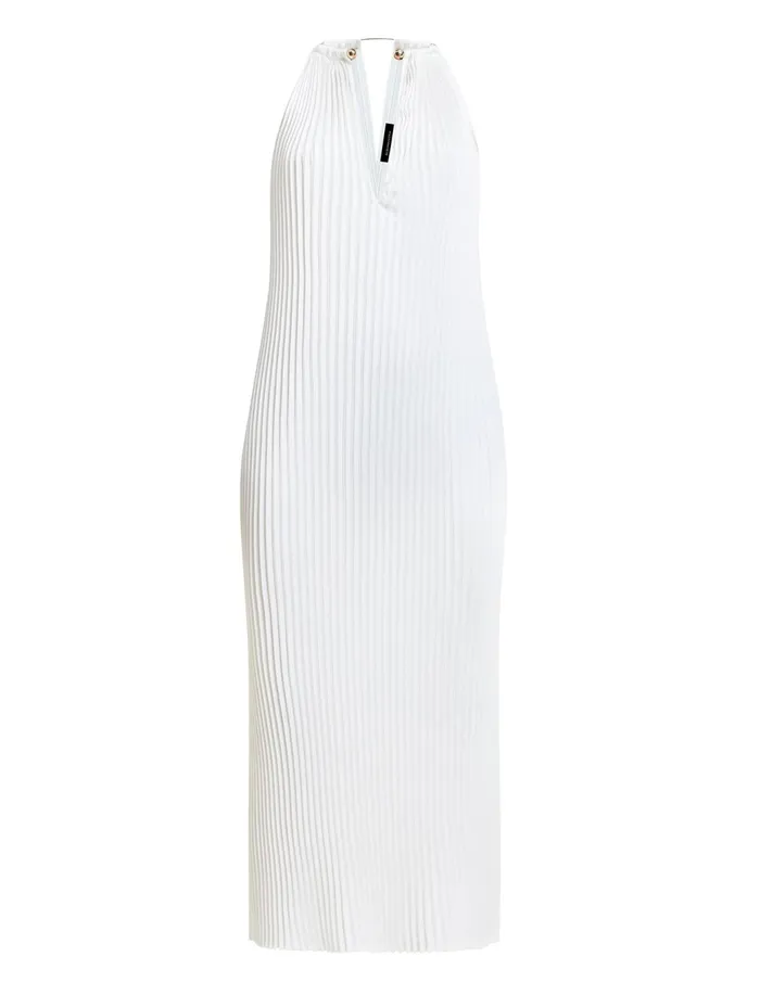 Women Dresses BCBG Bryony Pleated Shift Dress Gardenia