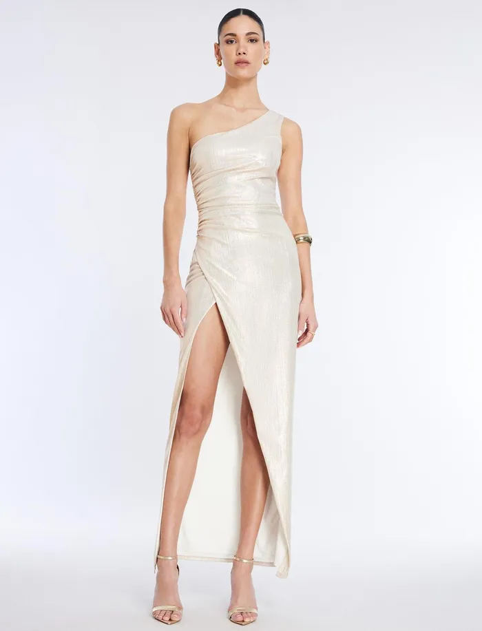 Women Dresses BCBG Leoni One Shoulder Dress Gardenia
