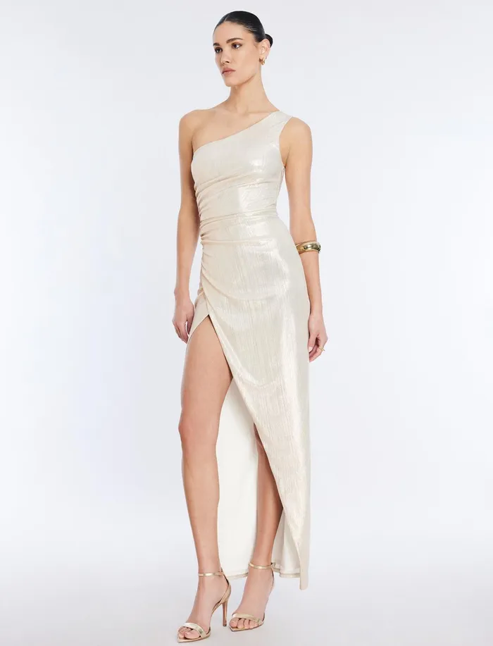 Women Dresses BCBG Leoni One Shoulder Dress Gardenia