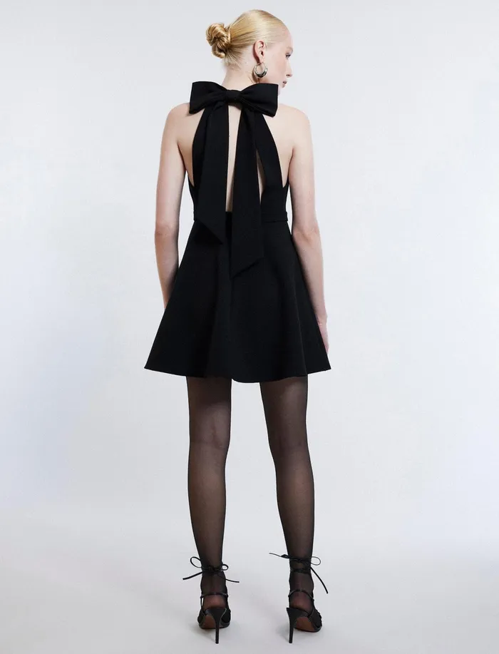 Women Dresses BCBG Toni Halter Mini Dress Black