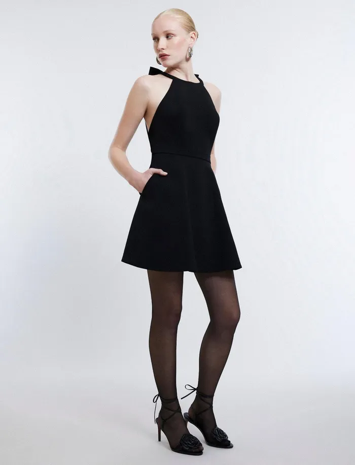 Women Dresses BCBG Toni Halter Mini Dress Black