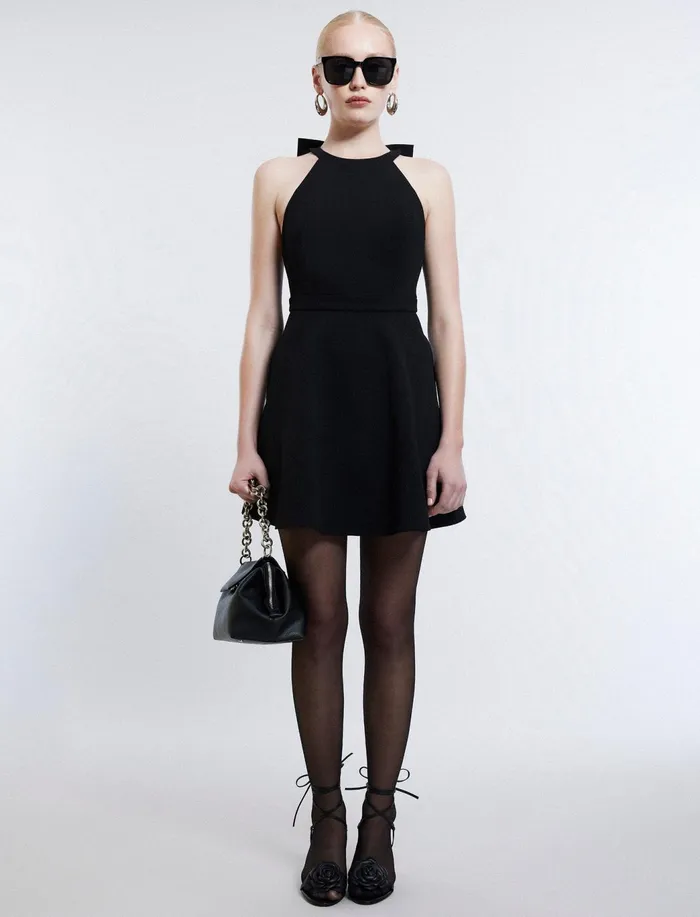 Women Dresses BCBG Toni Halter Mini Dress Black