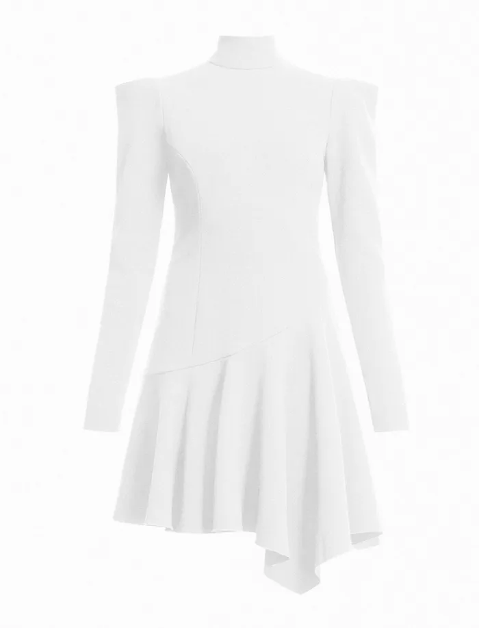 Women Dresses BCBG White Guinevere NeckTie Mini Dress Cloudy White