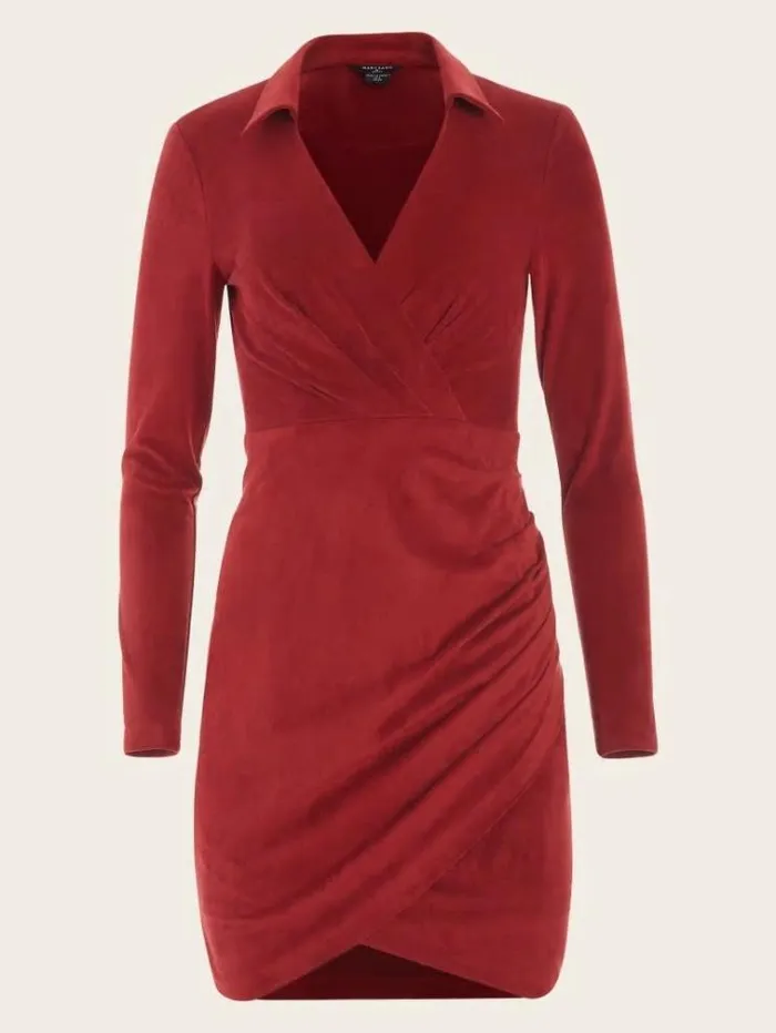 Women Dresses Marciano Hudson Wrap Dress Dark Jam Red Women Dresses Marciano Hudson Wrap Dress Dark Jam Red