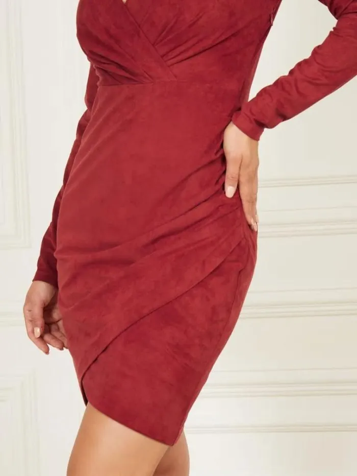 Women Dresses Marciano Hudson Wrap Dress Dark Jam Red Women Dresses Marciano Hudson Wrap Dress Dark Jam Red