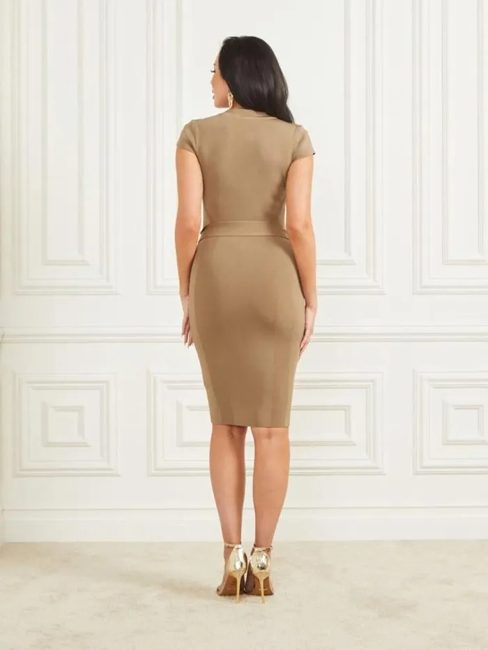 Women Dresses Marciano Ivy Bandage Dress Truffle Dust Multi Women Dresses Marciano Ivy Bandage Dress Truffle Dust Multi