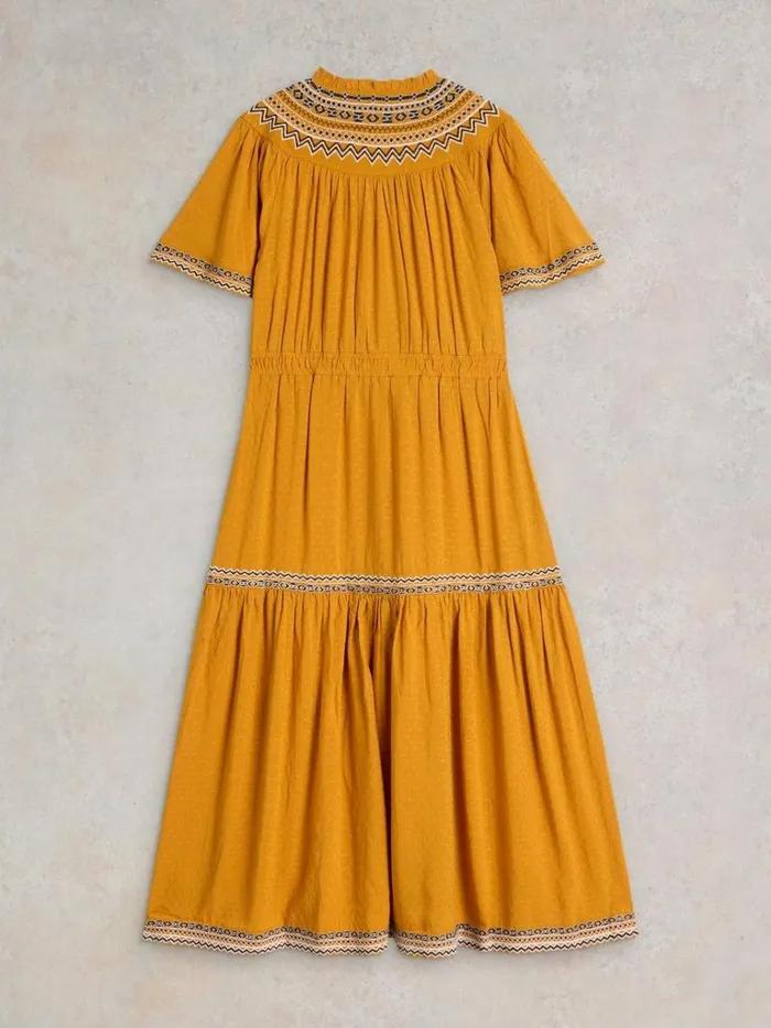 Women DRESSES White Stuff Heidi Embroidered Dress Tan Multi Women DRESSES White Stuff Heidi Embroidered Dress Tan Multi