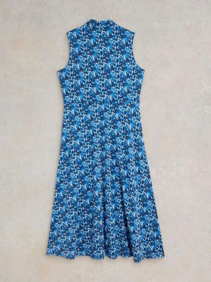 Women DRESSES White Stuff Rua Jersey Shirt Dress Blue Print Women DRESSES White Stuff Rua Jersey Shirt Dress Blue Print