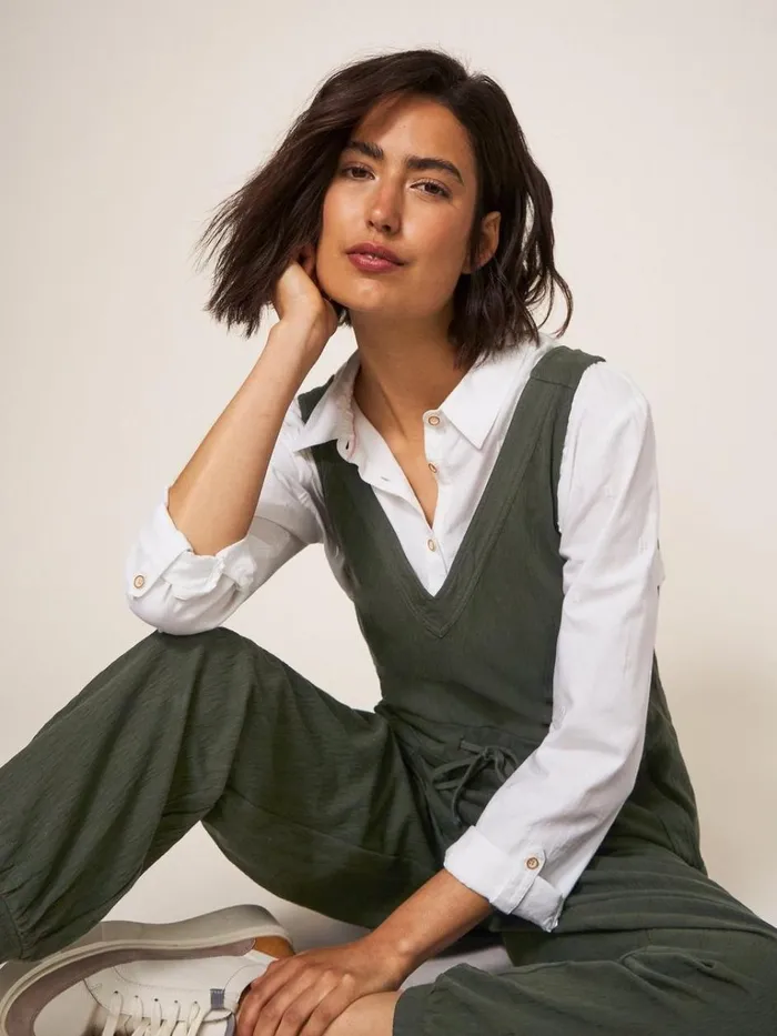 Women DUNGAREES and JUMPSUITS White Stuff Lainey Jersey Jumpsuit Khaki Green