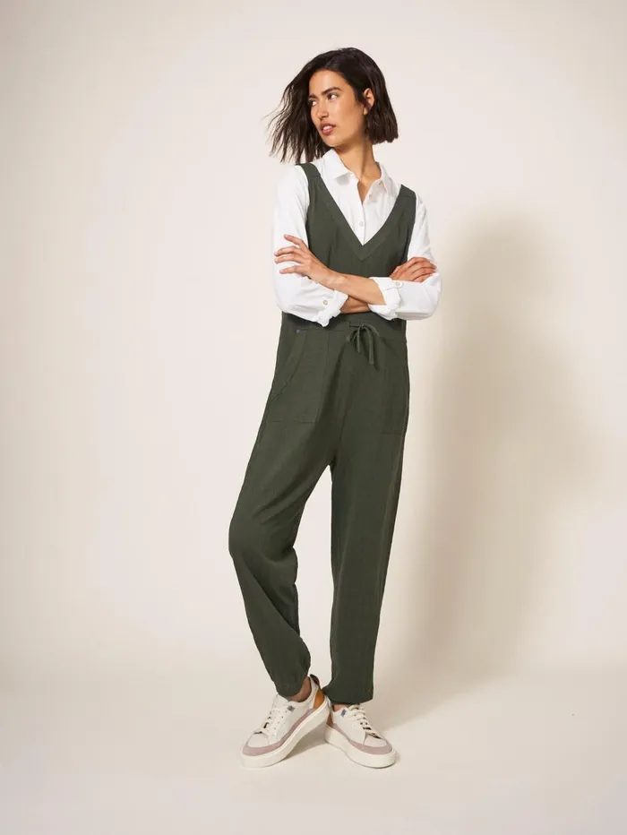Women DUNGAREES and JUMPSUITS White Stuff Lainey Jersey Jumpsuit Khaki Green