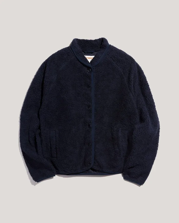 Women Earth Beach Fleece Jacket Navy YMC Earth