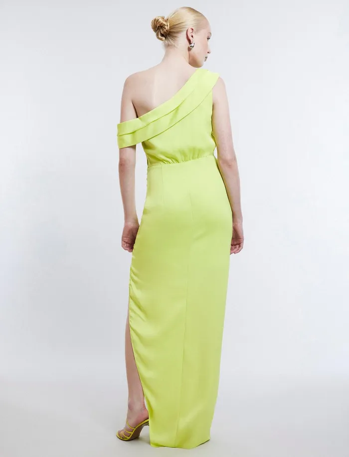 Women Evening Dresses and Gowns BCBG Layla Draped Shoulder Gown Evening Primrose