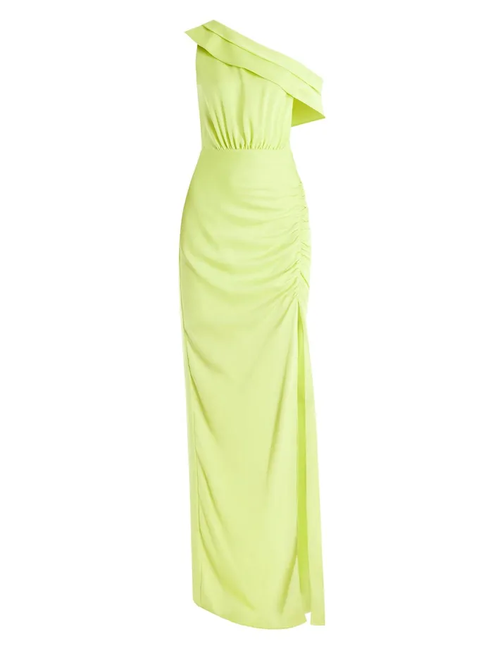 Women Evening Dresses and Gowns BCBG Layla Draped Shoulder Gown Evening Primrose