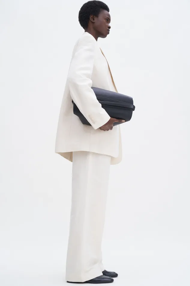 Women filippak Relaxed Straight Cotton Linen Trousers Cream White Trousers Women filippak Relaxed Straight Cotton Linen Trousers Cream White Trousers