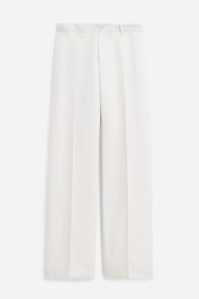Women filippak Relaxed Straight Cotton Linen Trousers Cream White Trousers Women filippak Relaxed Straight Cotton Linen Trousers Cream White Trousers