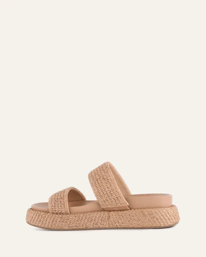 Women FLAT SANDALS jomercer Marco flat sandals tan raffia