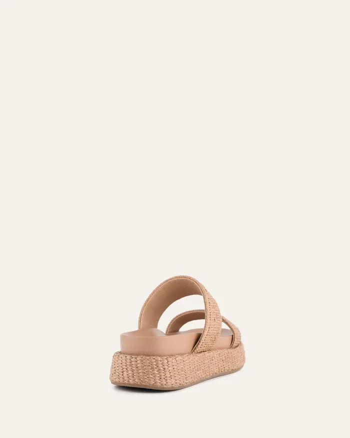 Women FLAT SANDALS jomercer Marco flat sandals tan raffia