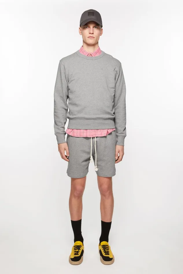 Women Fleece Shorts Light Grey Melange Acne Studios Shorts