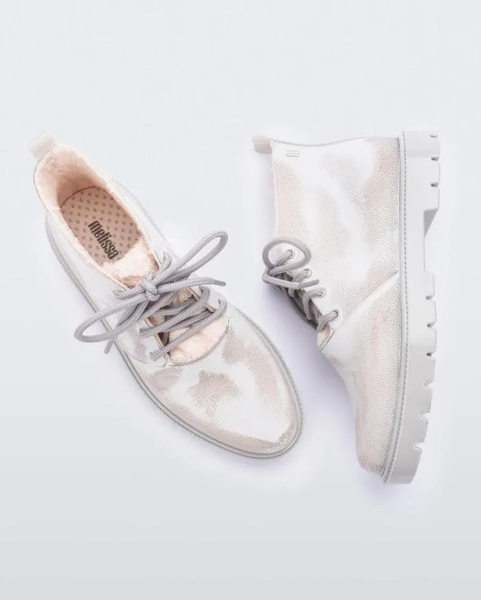 Women Fluffy Boot Grey White Melissa Boots