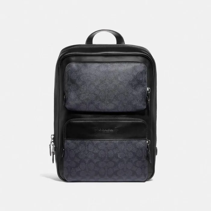 Women Gotham Backpack In Signature Canvas Black Coppercharcoalblack Coach Backpacks