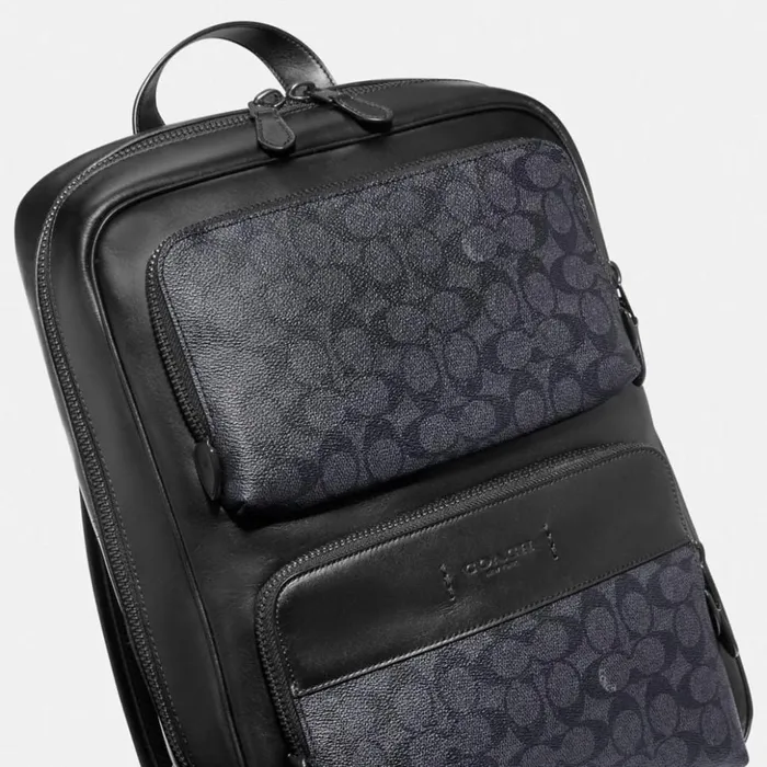 Women Gotham Backpack In Signature Canvas Black Coppercharcoalblack Coach Backpacks