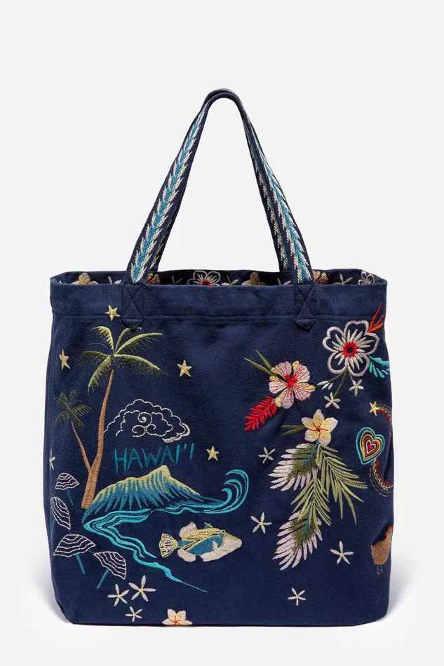 Women Handbags Johnny Was Hawaii Everyday Tote Navy