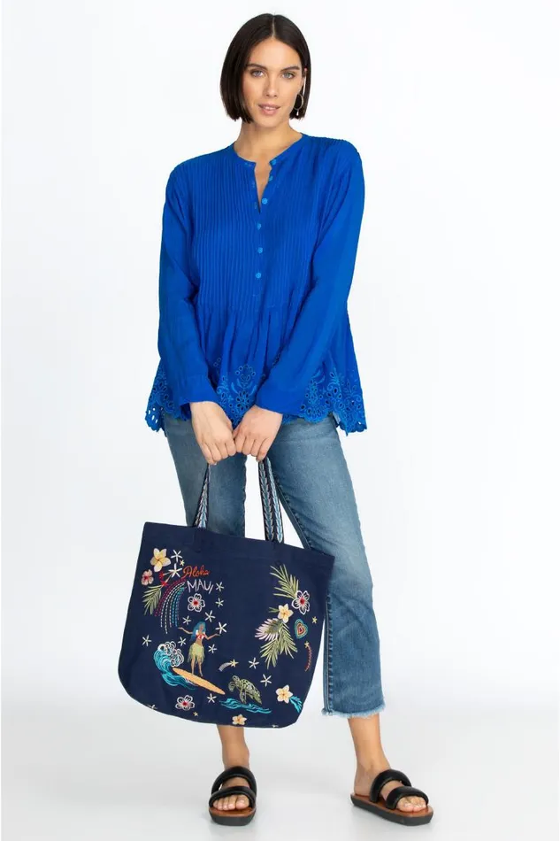 Women Handbags Johnny Was Hawaii Everyday Tote Navy Women Handbags Johnny Was Hawaii Everyday Tote Navy