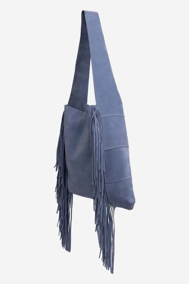 Women Handbags Johnny Was ITALIAN SUEDE FRINGE HOBO Serenity